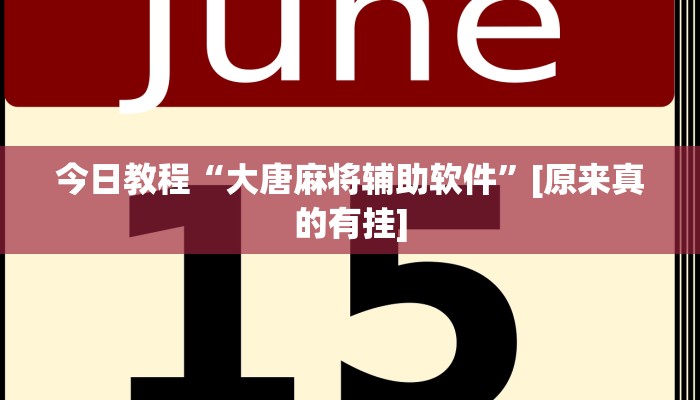今日教程“大唐麻将辅助软件”[原来真的有挂]