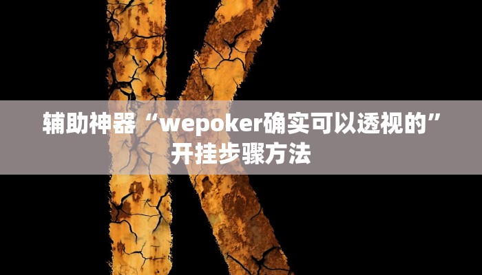 辅助神器“wepoker确实可以透视的”开挂步骤方法 辅助神器“wepoker确实可以透视的”开挂步骤方法