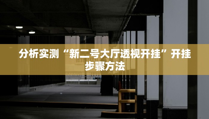 分析实测“新二号大厅透视开挂”开挂步骤方法