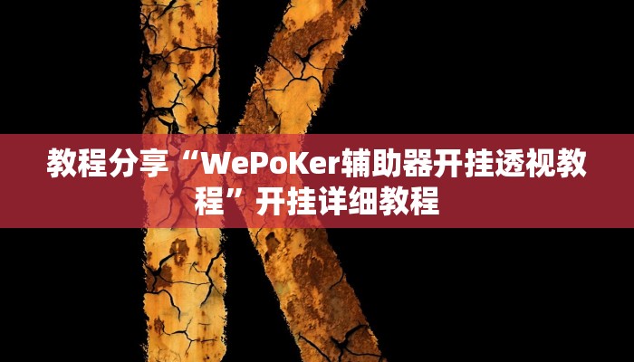 教程分享“WePoKer辅助器开挂透视教程”开挂详细教程 教程分享“WePoKer辅助器开挂透视教程”开挂详细教程
