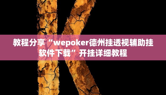 教程分享“wepoker德州挂透视辅助挂软件下载”开挂详细教程