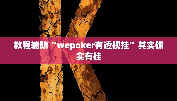 教程辅助“wepoker有透视挂”其实确实有挂 教程辅助“wepoker有透视挂”其实确实有挂